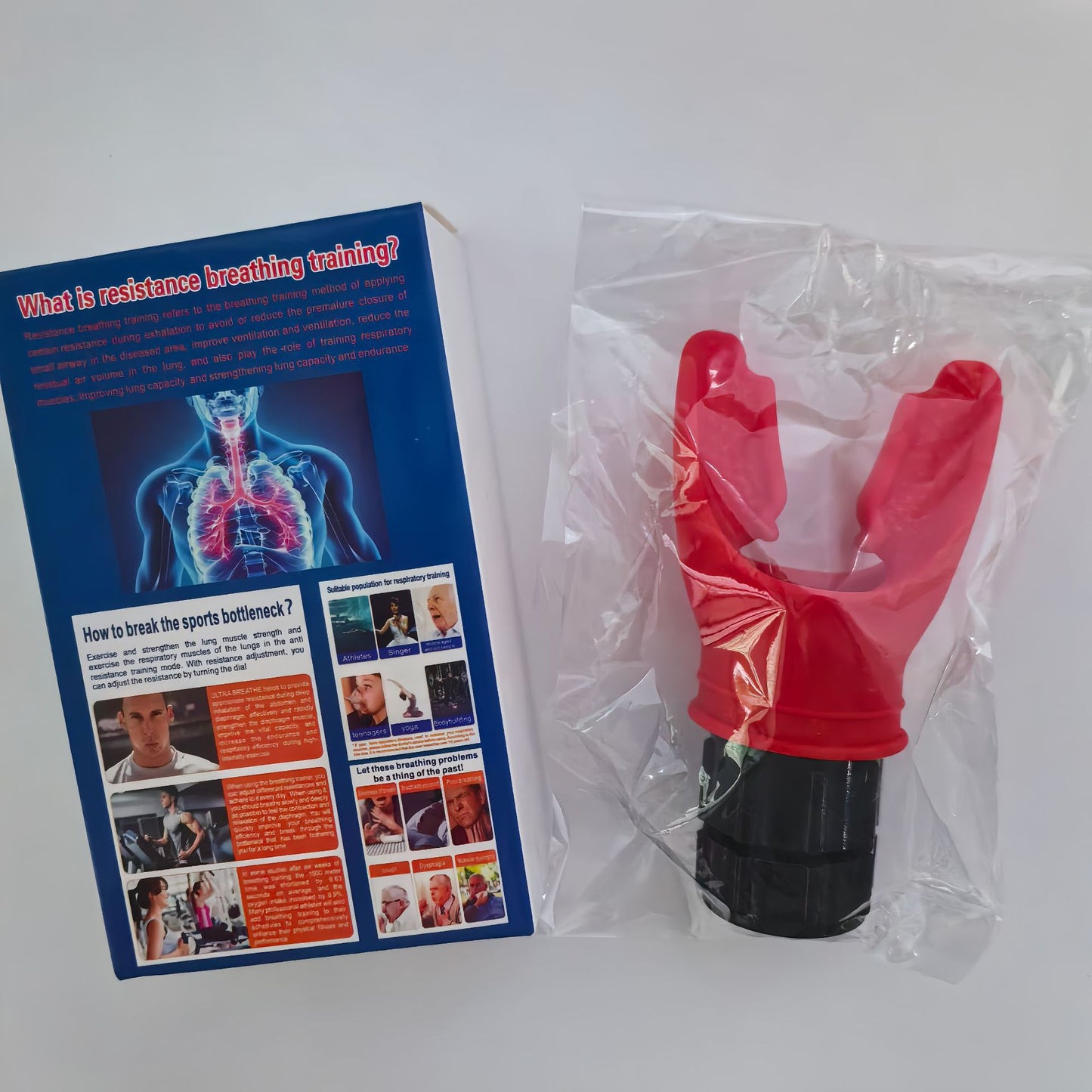 Cross-border Fitness Trainer 4-color independent packaging lung Trainer adjustable Y-shaped breathing Trainer