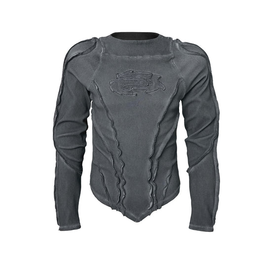 Jiayiku men's clothing 2026 new American special-shaped machine car style retro washed distressed Sports Machine personality sweater