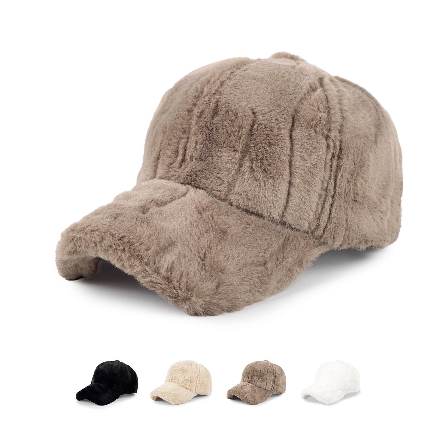 Autumn and Winter new plush hat women's warm Korean casual peaked cap good-looking plush baseball cap