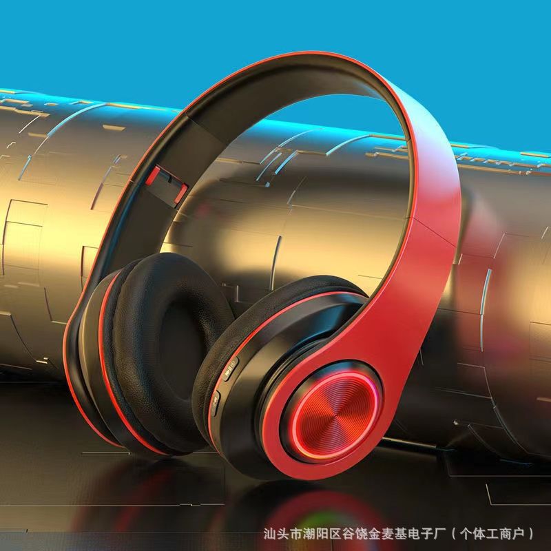 Game Sports headset Bluetooth headset wireless dynamic bass boost headset folding card colorful luminous headphones B39