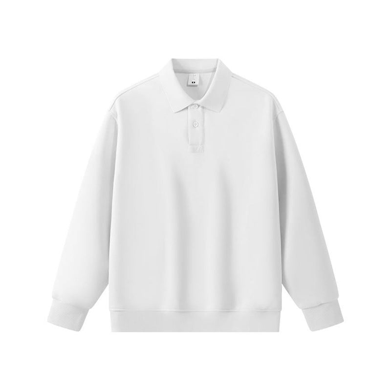 Sparkling Style solid color loose long sleeves polot shirt men's lapel polo shirt cross-border 2026 spring new men's top