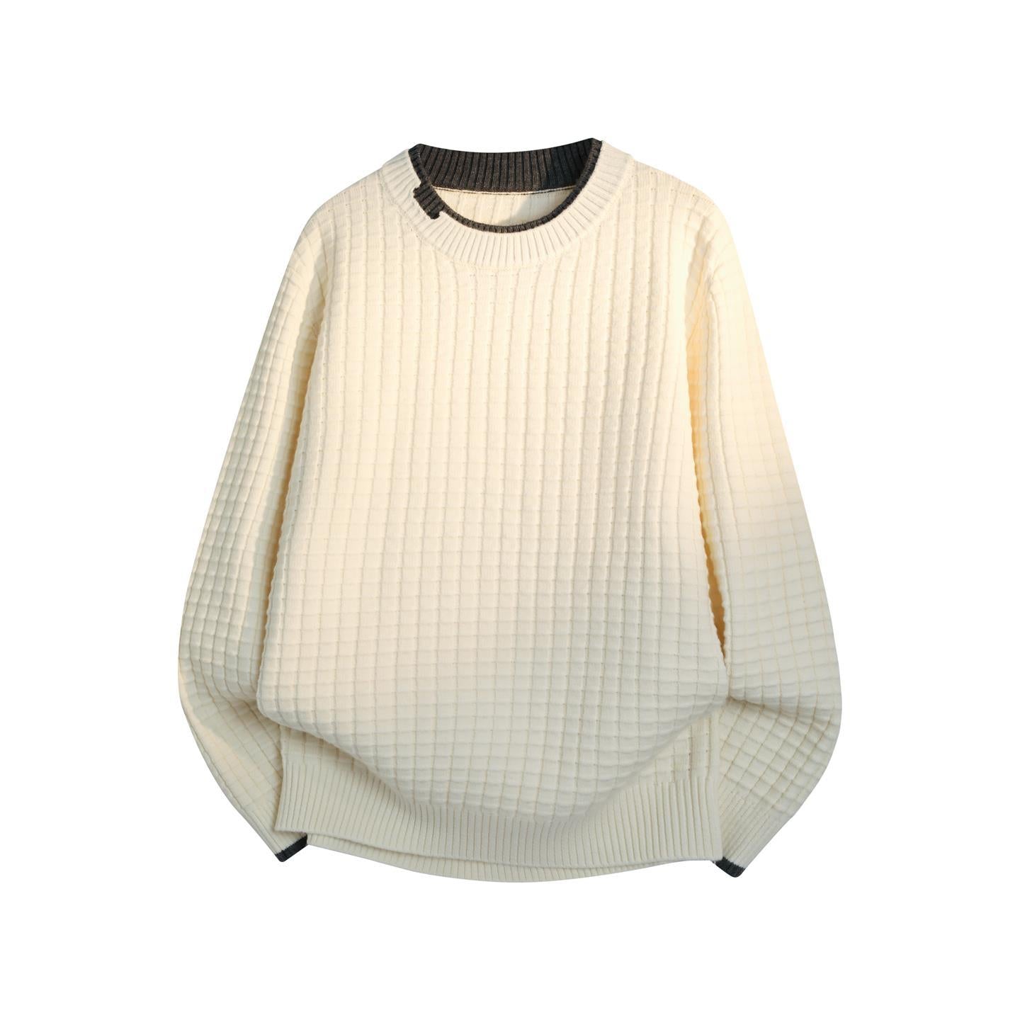 Cross-border Southeast Asian foreign trade delivery 2026 new fake two-piece round neck sweater men's knitwear bottoming shirt top