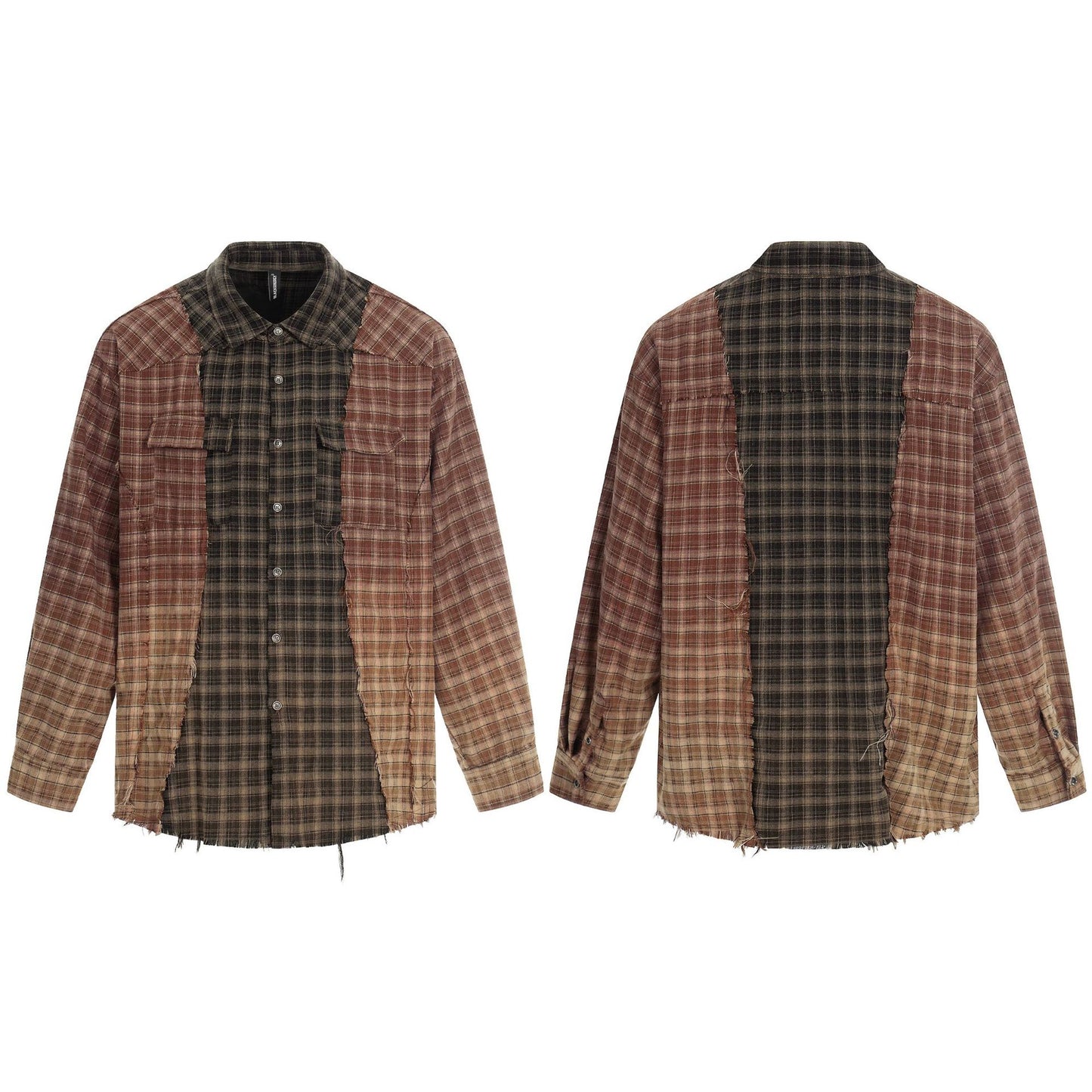 Shop Jiayiku 2026 Japanese Style Washed Distressed Checked Shirt at USAve Merchandise. Mid-ancient fashion brand. Free shipping over $50!