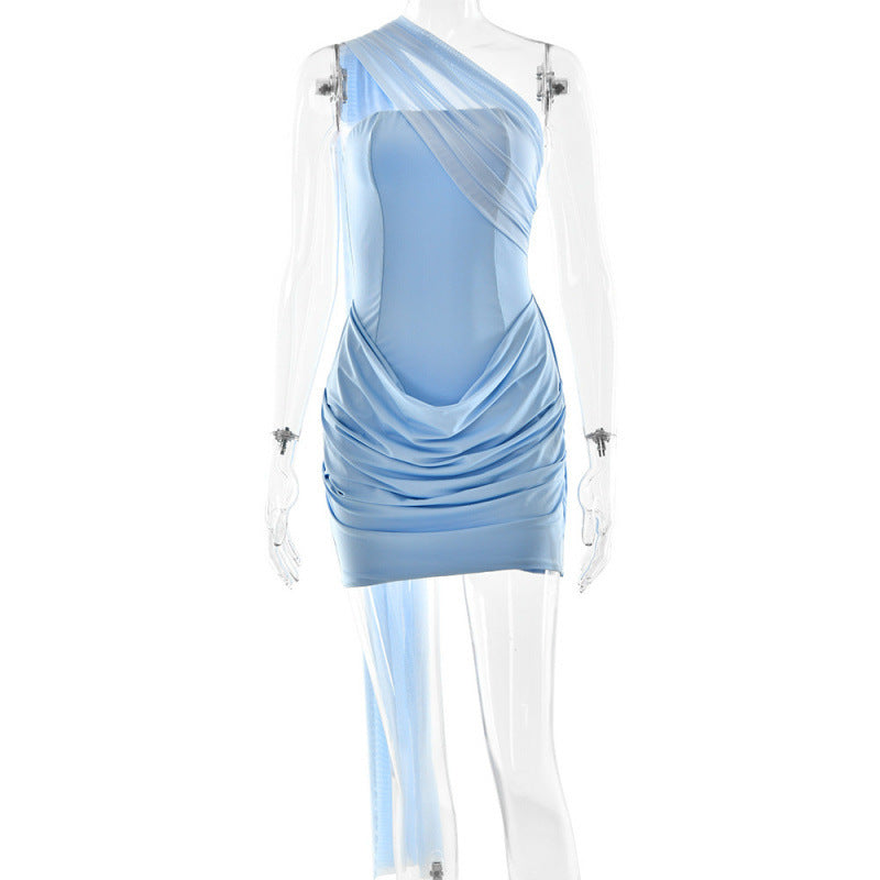 2026 spring and summer European and American new ribbon pleated dress sexy hot girl tube top women's hip-wrapped fashion skirt