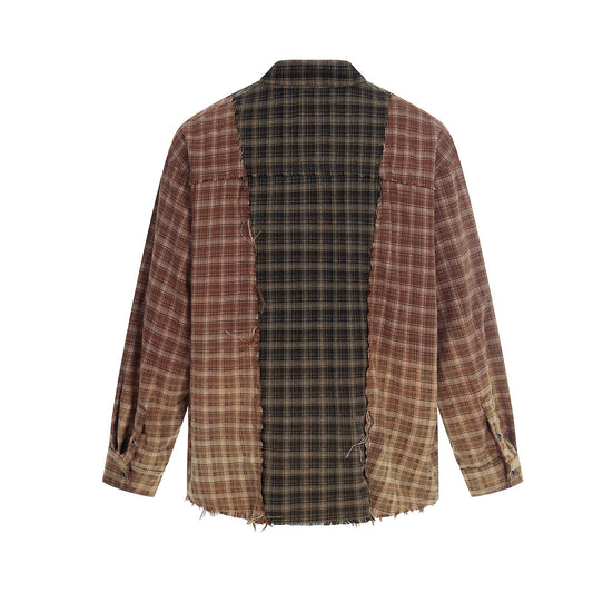 Shop Jiayiku 2026 Japanese Style Washed Distressed Checked Shirt at USAve Merchandise. Mid-ancient fashion brand. Free shipping over $50!