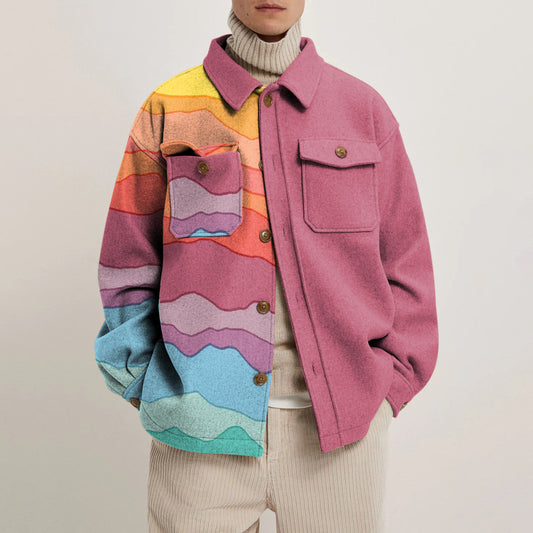 Cross-Border Men's clothing fall/winter hot-selling 2026 casual loose jacket men's fashion men's coat color printing men top