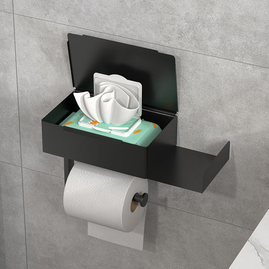 Cross-border bathroom tissue holder 304 stainless steel punch-free toilet paper holder toilet tissue box roll stand wet tissue box