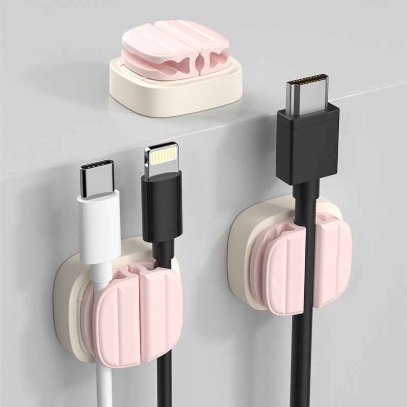 Cross-border data cable organizer wire storage buckle fixed desktop seamless mobile phone cable charge wire storage storage fantastic