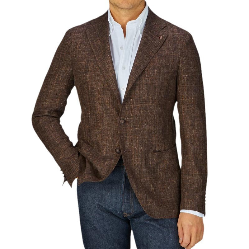 2026 cross-border foreign trade single row two button pocket suit jacket men's casual business slim-fitting suit top men