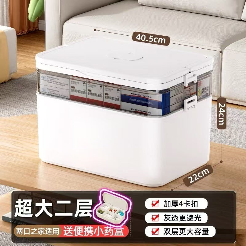 Household emergency first aid kit children emergency medicine large capacity medicine box with lid sealed storage box exclusive for cross-border