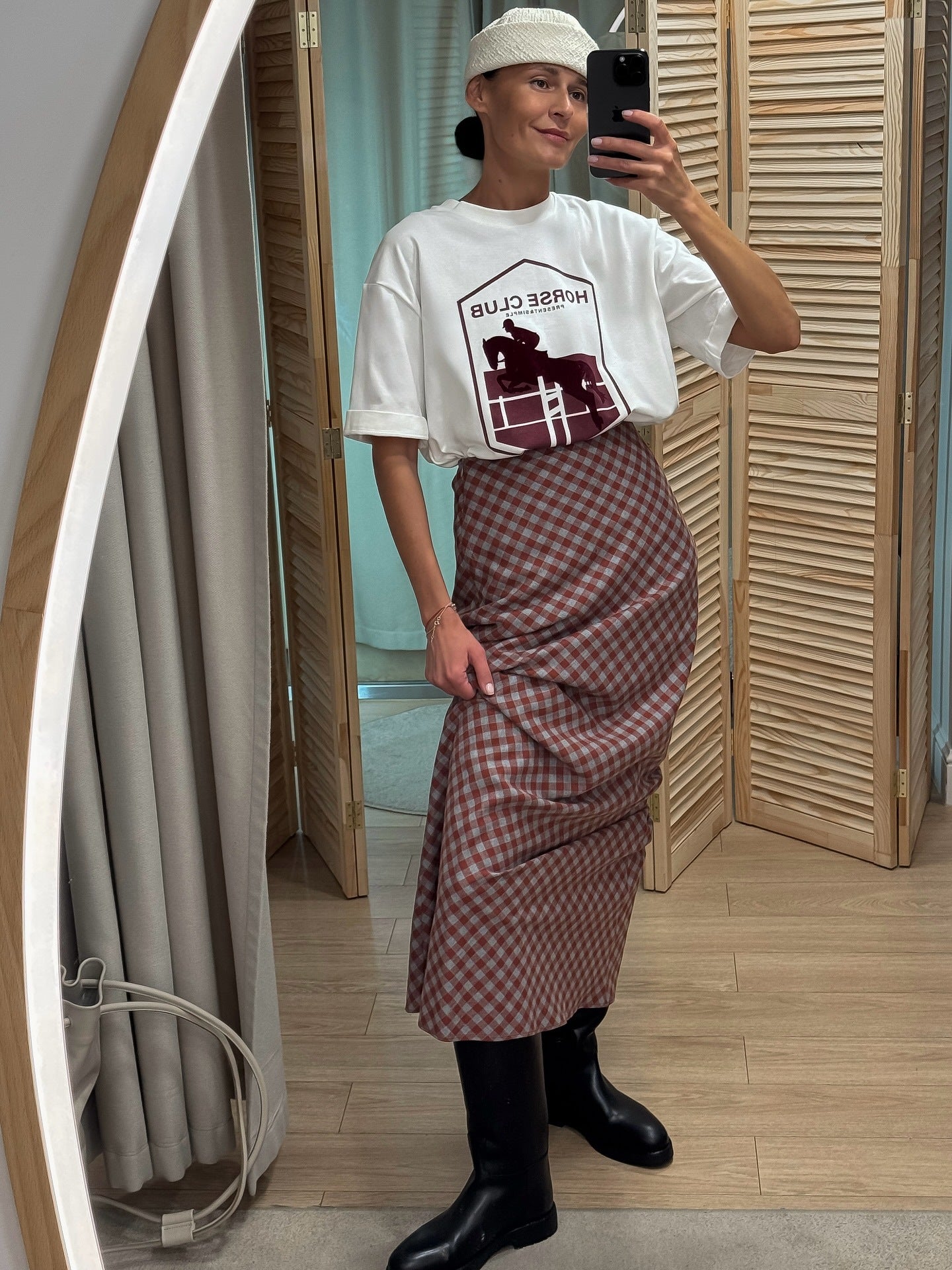 Spring 2026 cross-border new arrival American retro plaid skirt women's high-grade high waist figure flattering sheath fishtail skirt