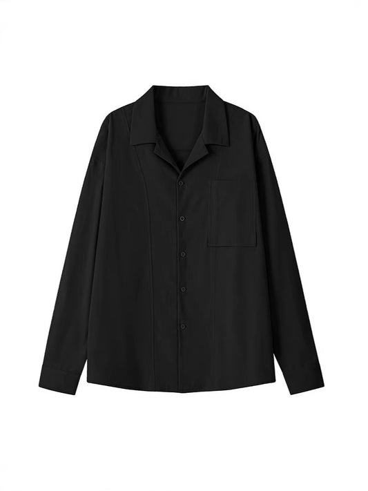 Cross-border 2026 spring new Cuban collar old money style men's loose shirt coat cotton and linen men's large size shirt fashion
