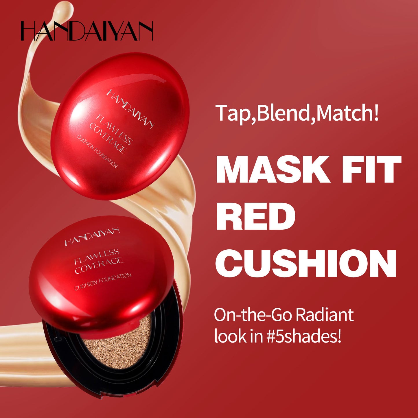 Shop Handaiyan 5-Color Oval Cushion Liquid Foundation at USAve Merchandise. Clear natural concealer repair. Free shipping over $50!