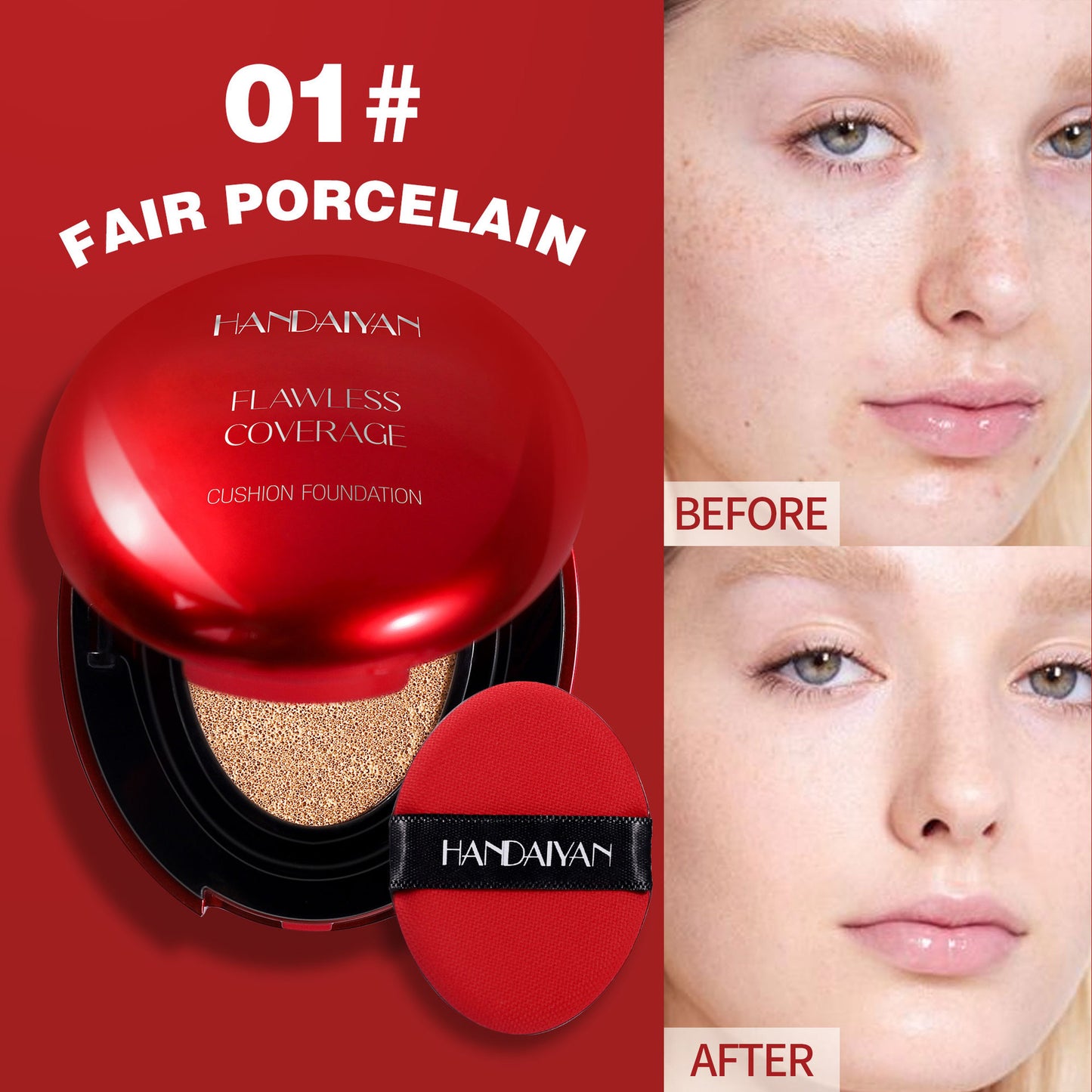 Shop Handaiyan 5-Color Oval Cushion Liquid Foundation at USAve Merchandise. Clear natural concealer repair. Free shipping over $50!