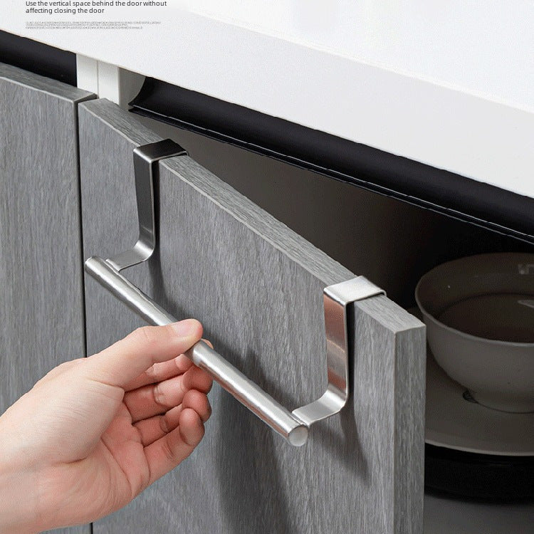 Cross-border punch free towel rack kitchen hanger cabinet storage door back in stock rag rack gloves storage rack
