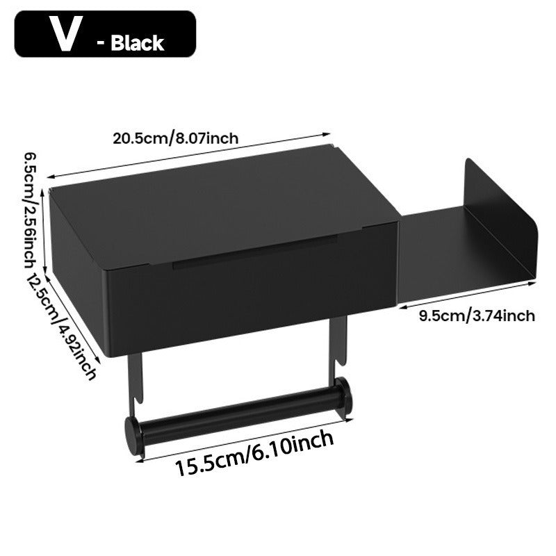 Cross-border bathroom tissue holder 304 stainless steel punch-free toilet paper holder toilet tissue box roll stand wet tissue box