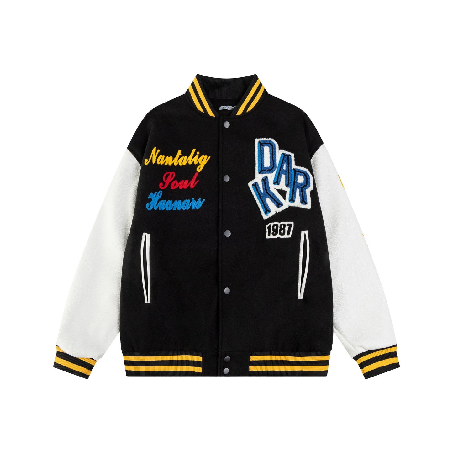 2025 spring new national fashion flocking embroidered letters baseball uniform jacket women's loose trendy design jacket