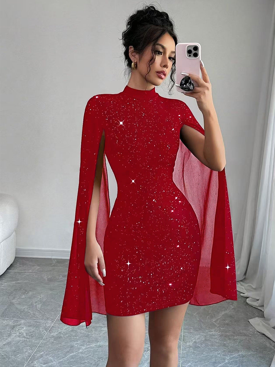 Cross-border European and American elegant style slim dress 2026 New Amazon foreign trade women's clothing hip skirt elastic midi skirt