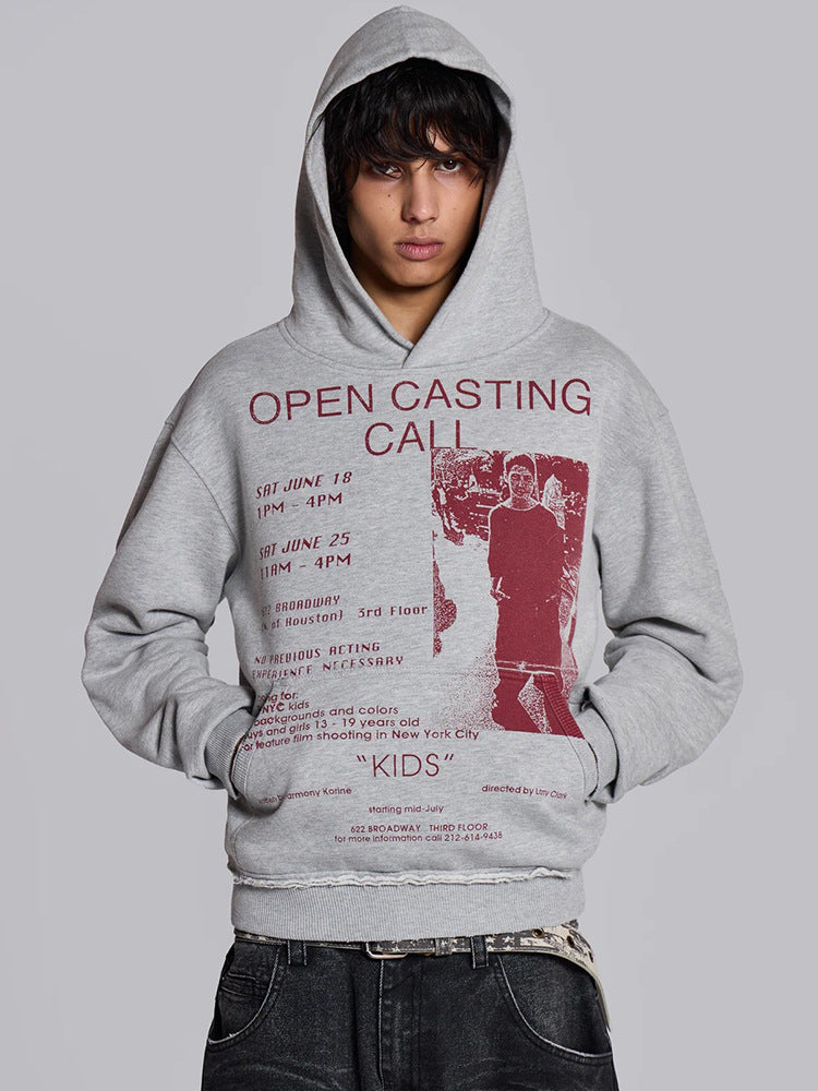 European and American heavy printed hoodie 2026 new retro men's and women's same hip hop style original design top