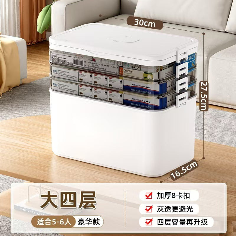 Household emergency first aid kit children emergency medicine large capacity medicine box with lid sealed storage box exclusive for cross-border