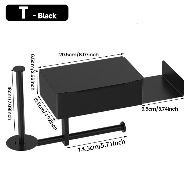 Cross-border bathroom tissue holder 304 stainless steel punch-free toilet paper holder toilet tissue box roll stand wet tissue box