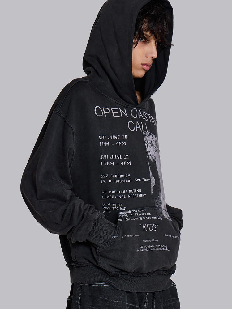 Heavy pullover printed hoodie 2026 new retro men's and women's same hip hop style original design top