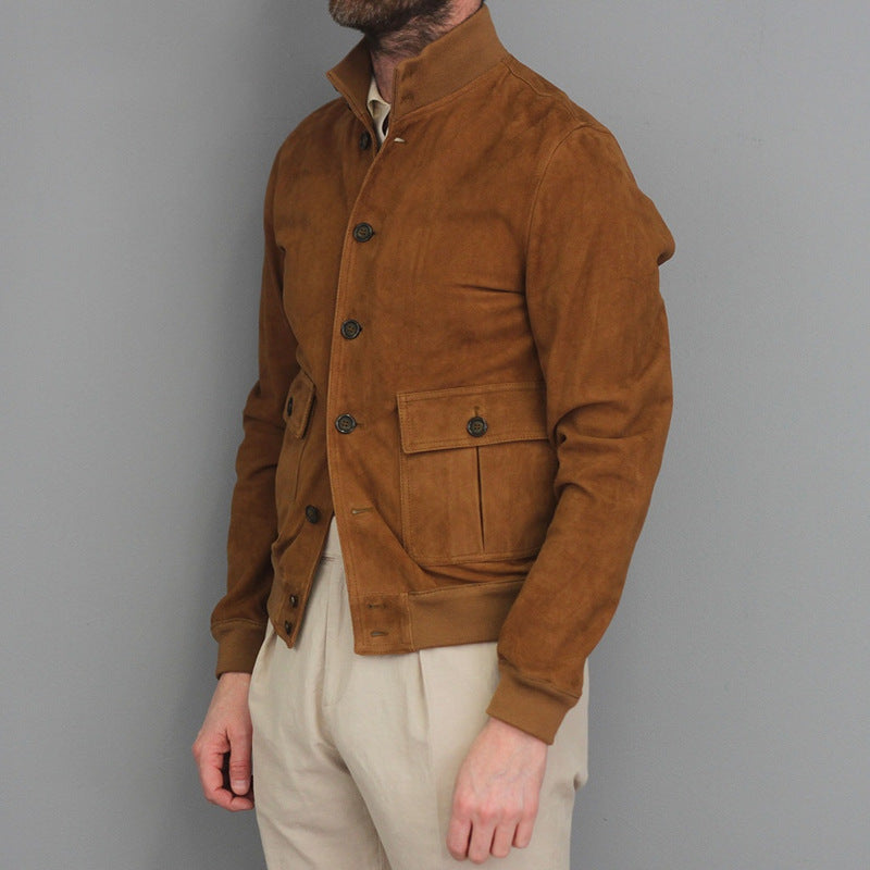 2026 European and American Amazon autumn and winter men's slim fit solid color fashion jacket jacket men's fashion foreign trade cross-border hot