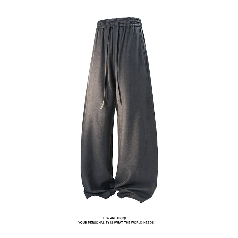 Cross-border 2026 spring new draping machete trendy men's casual pants men's pants solid color straight loose track pants