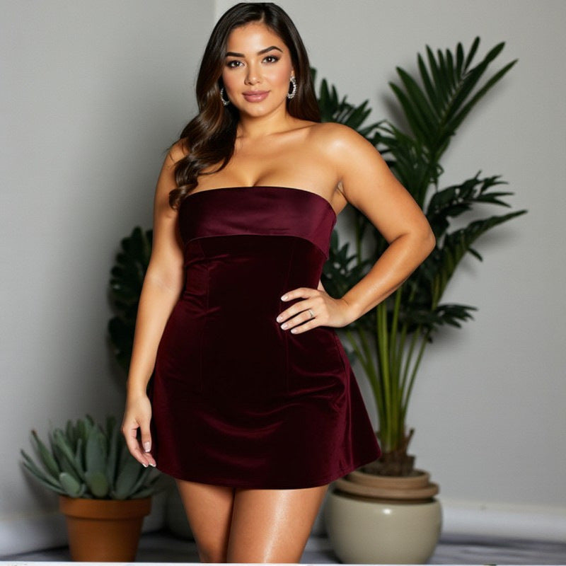 European and American 2020 spring and summer best selling women's clothes fashion sexy hot girl backless off-neck slim tube top dress