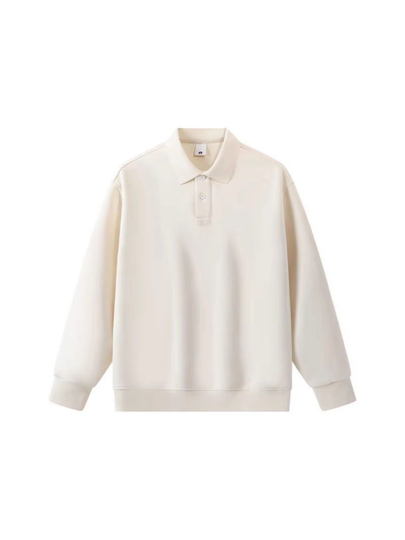 Sparkling Style solid color loose long sleeves polot shirt men's lapel polo shirt cross-border 2026 spring new men's top