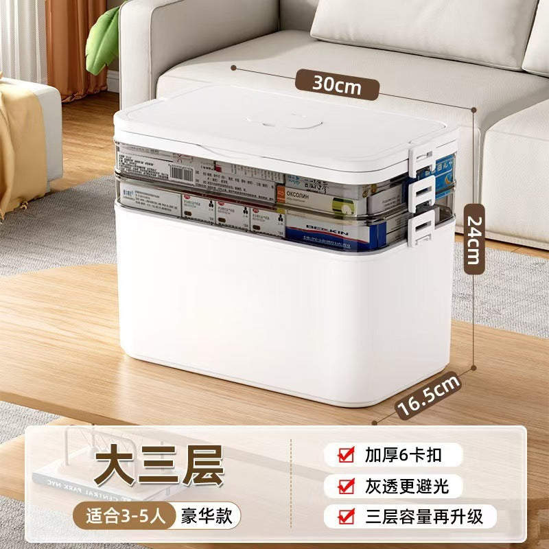 Household emergency first aid kit children emergency medicine large capacity medicine box with lid sealed storage box exclusive for cross-border