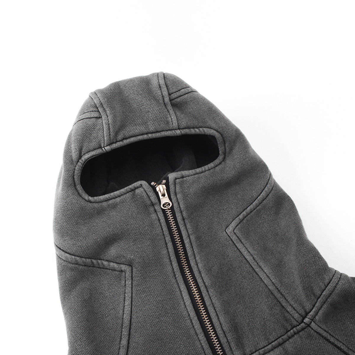 Jiayiku men's 2026 new American street washed hoodie baggy coat mechanical style cardigan zipper sweater