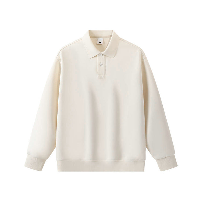 Sparkling Style solid color loose long sleeves polot shirt men's lapel polo shirt cross-border 2026 spring new men's top