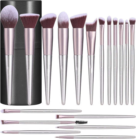 Cross-border factory 18 champagne gold makeup brushes cosmetics Amazon beauty tools eye shadow powder foundation brush brush suit