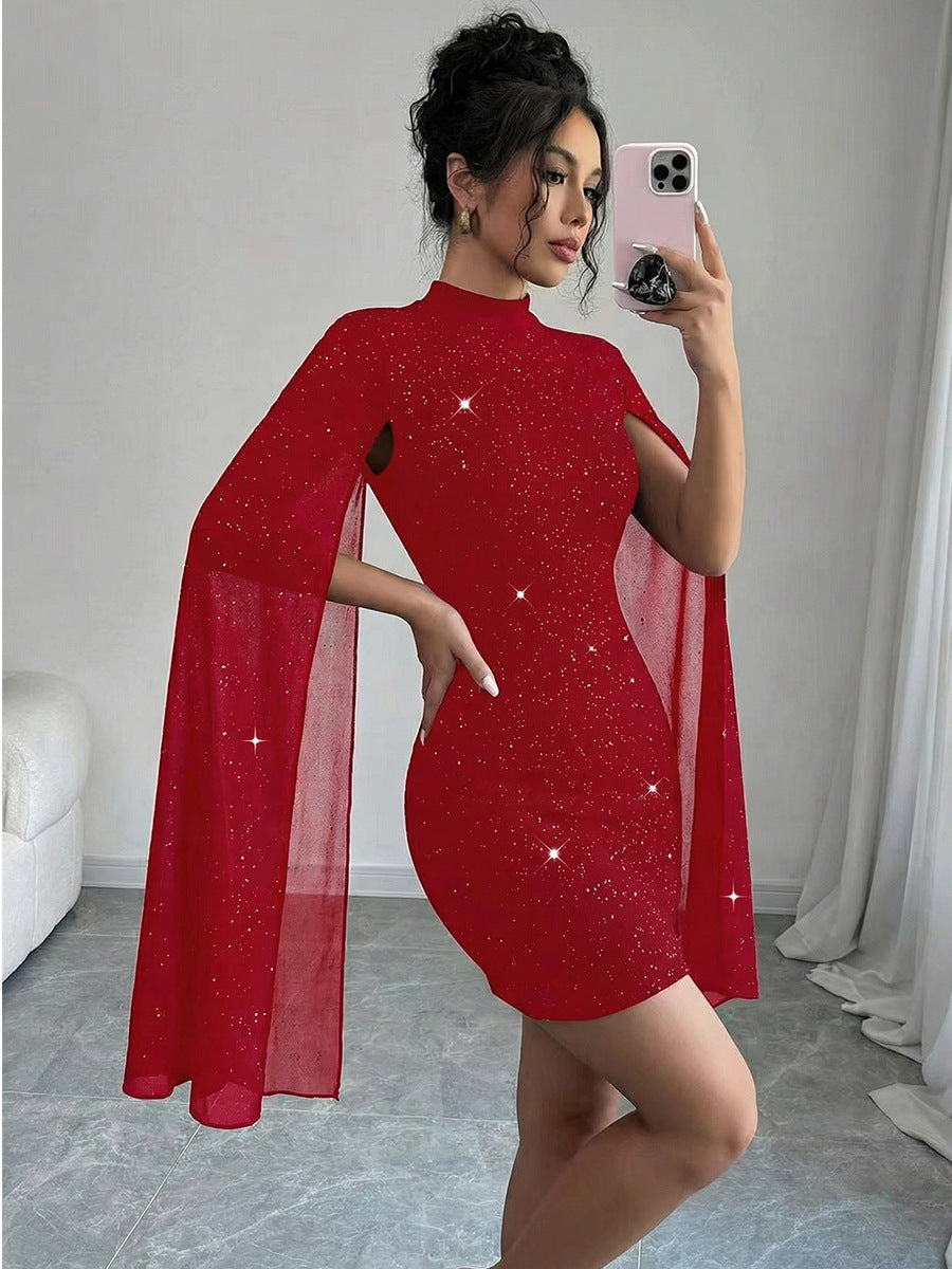 Cross-border European and American elegant style slim dress 2026 New Amazon foreign trade women's clothing hip skirt elastic midi skirt