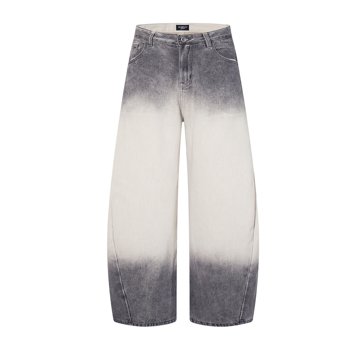Jiayiku men's clothing 2026 new American high street RO style washed gradient jeans personality machete wide leg pants
