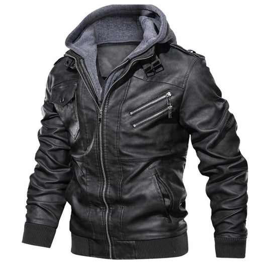 2026 spring cross-border fashion motorcycle men's leather jacket wish Amazon slim jacket men's leather coat coat for men