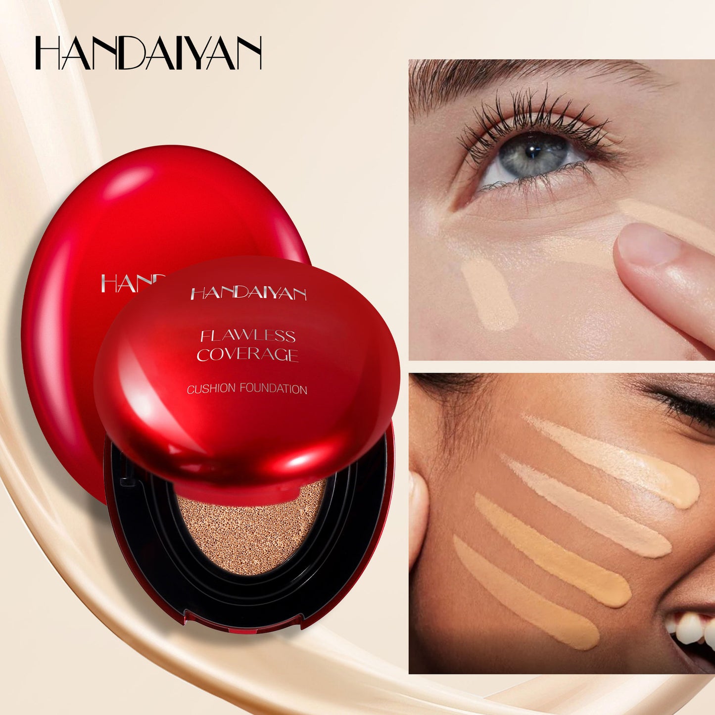 Shop Handaiyan 5-Color Oval Cushion Liquid Foundation at USAve Merchandise. Clear natural concealer repair. Free shipping over $50!