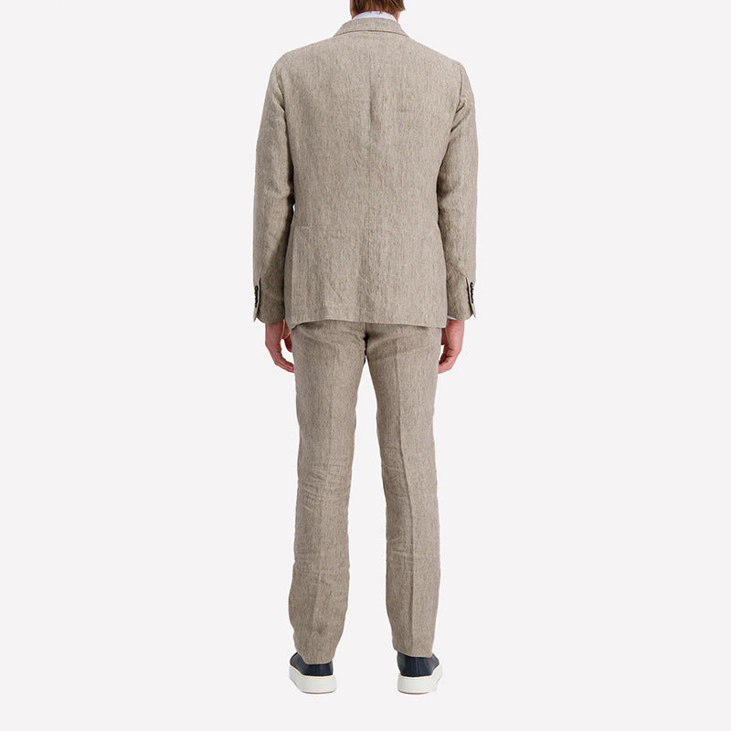 2026 Europe and America cross border casual men's casual light business style jacket fashion polo collar blazer trousers suit
