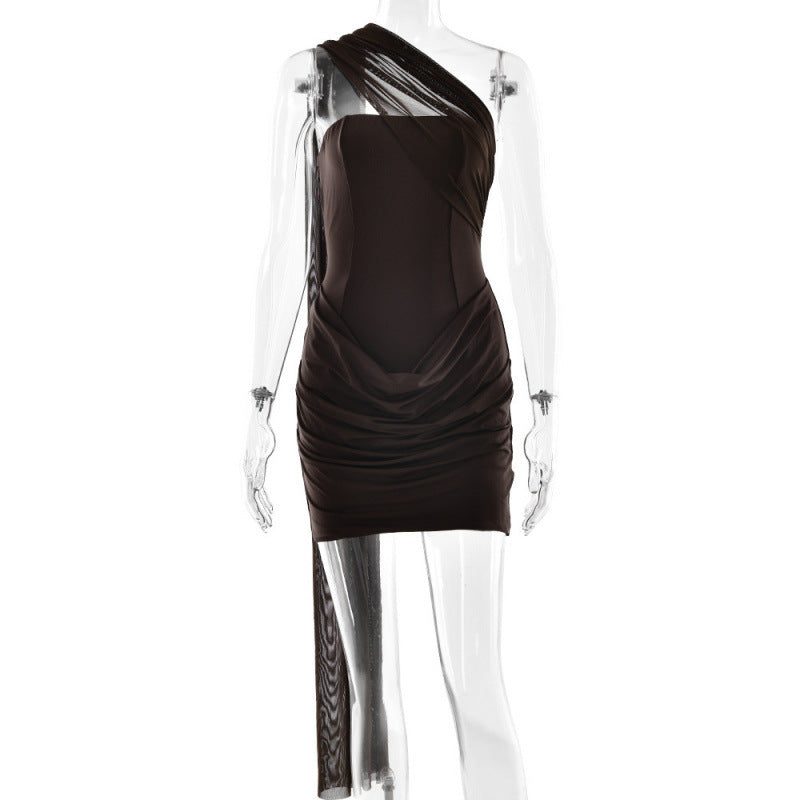 2026 spring and summer European and American new ribbon pleated dress sexy hot girl tube top women's hip-wrapped fashion skirt