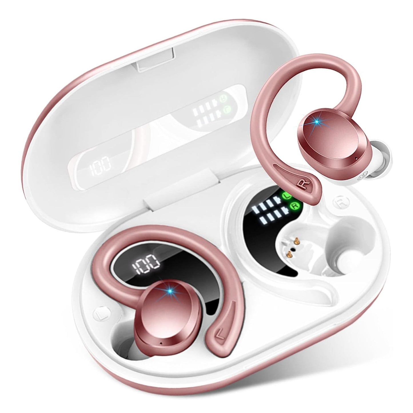Amazon AliExpress cross-border foreign trade new Q38 ear hook wireless smart 5.2 Bluetooth headset digital display power