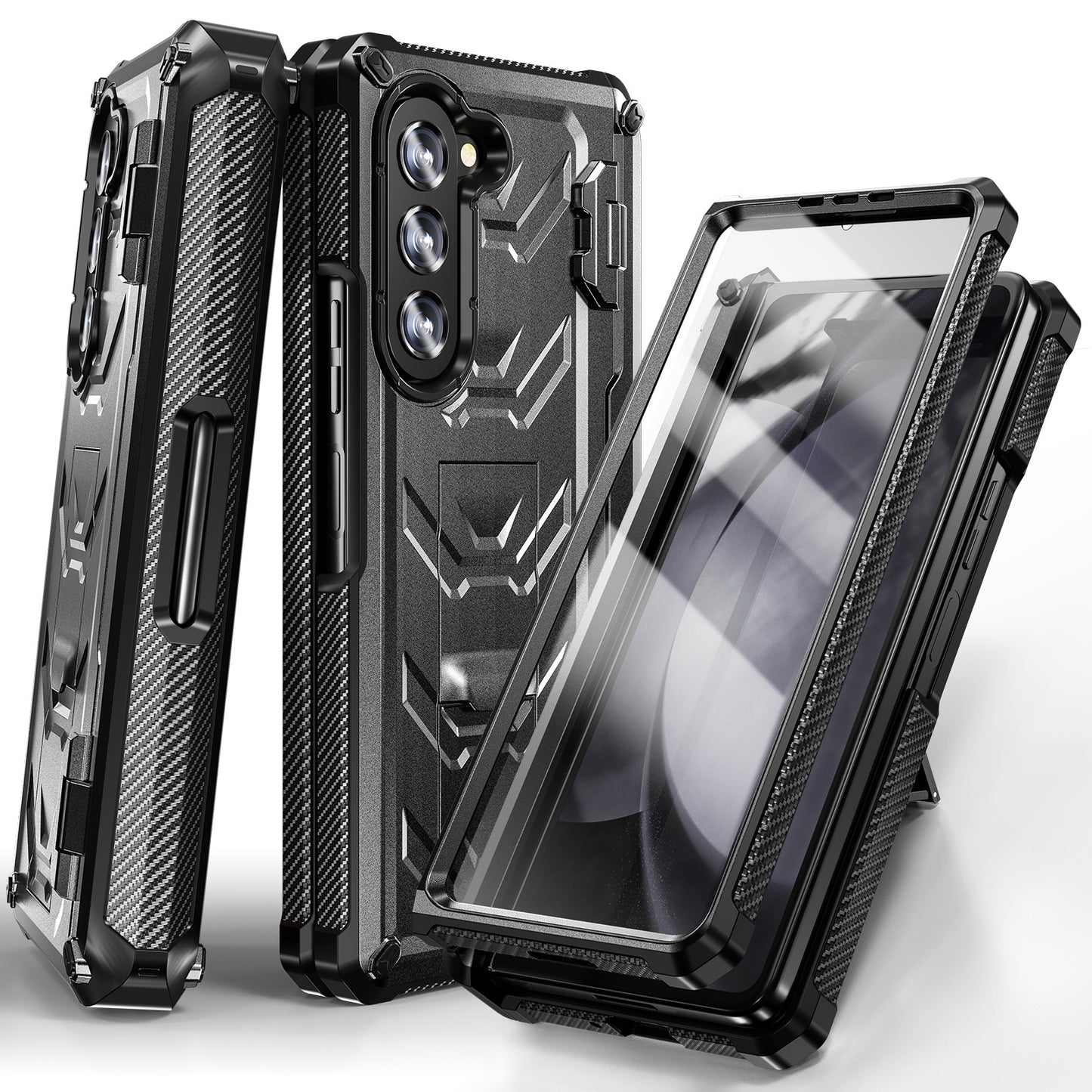 Cross-border applicable Samsung zfol5 bracket mobile phone case 2-in-1 with Pen slot fol4 drop-resistant phone case cross-border