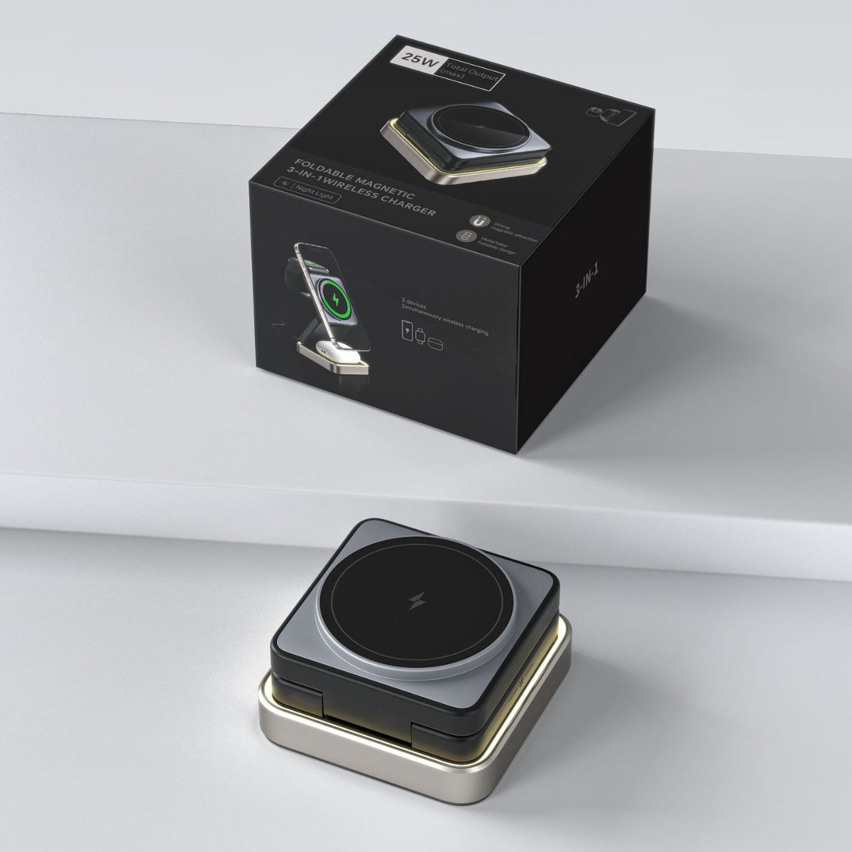 Cross-border new arrival magnetic wireless charger three-in-one fast charge for iPhone15 iPhone earphone watch