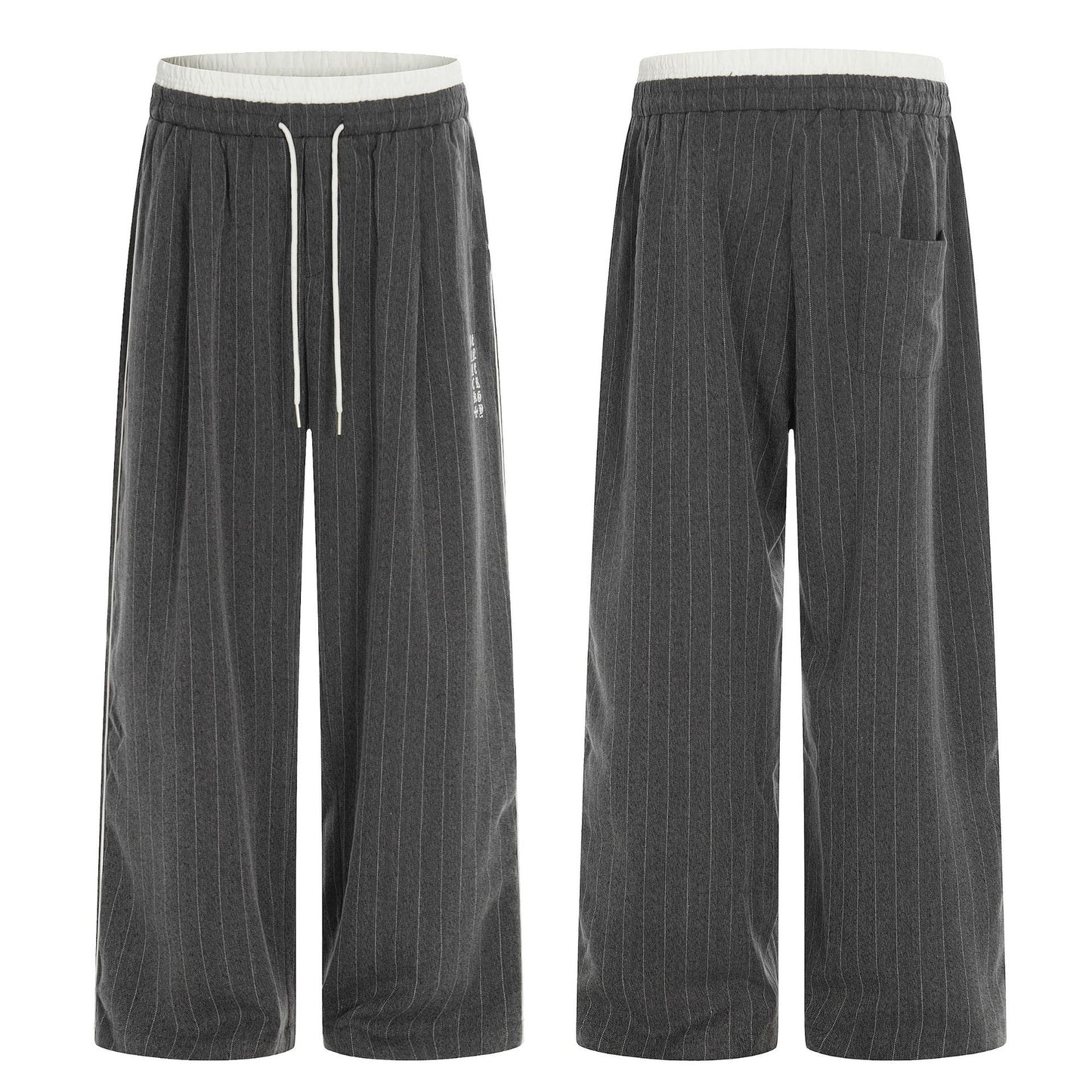 Shop Jiayiku 2026 Striped Draping Effect Suit Pants at USAve Merchandise. Old money style loose casual pants. Free shipping over $50!