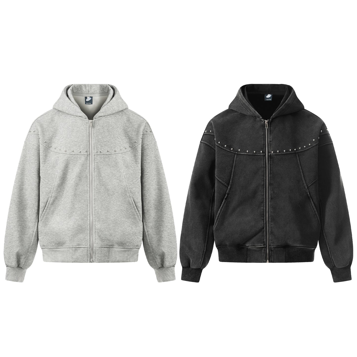 Shop Jiayiku 2026 American Washed Hoodie Coat at USAve Merchandise. Personality rivets design hooded sweater. Free shipping over $50!