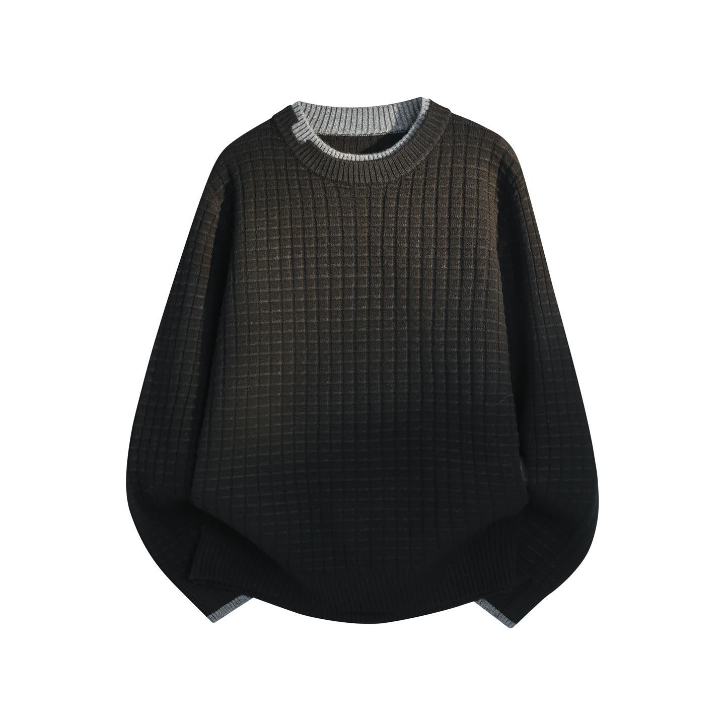Cross-border Southeast Asian foreign trade delivery 2026 new fake two-piece round neck sweater men's knitwear bottoming shirt top