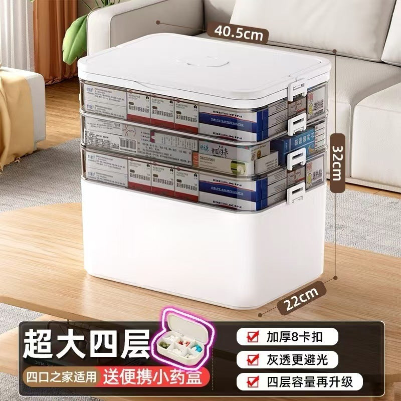 Household emergency first aid kit children emergency medicine large capacity medicine box with lid sealed storage box exclusive for cross-border