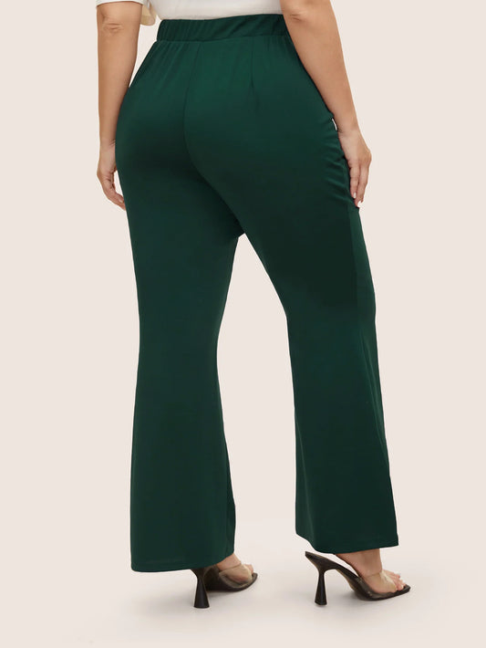 2026 autumn and winter New Amazon foreign trade large size women's clothing all-match commute style casual pants elastic waist flared pants