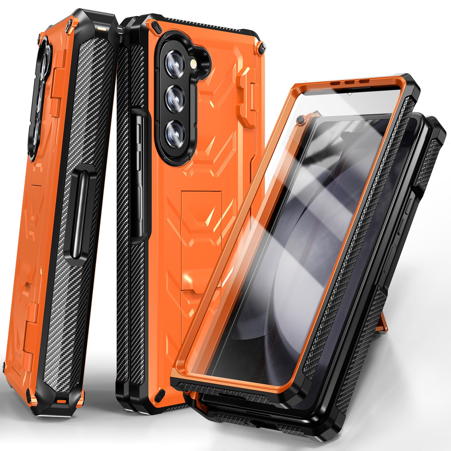 Cross-border applicable Samsung zfol5 bracket mobile phone case 2-in-1 with Pen slot fol4 drop-resistant phone case cross-border