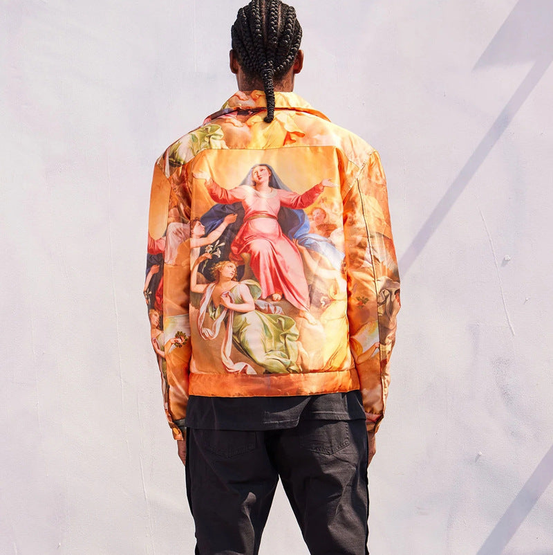 Cross-border European and American men's printed jacket 2026 Spring and Autumn New Amazon hot sale men's jacket wholesale